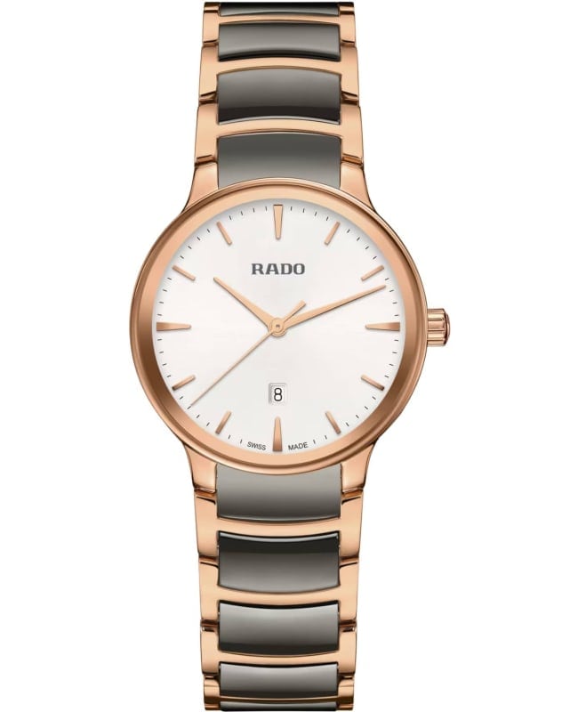 Rado Centrix Quartz Silver Dial Two-Tone Ceramic & Stainless Steel Women's Watch R30024012