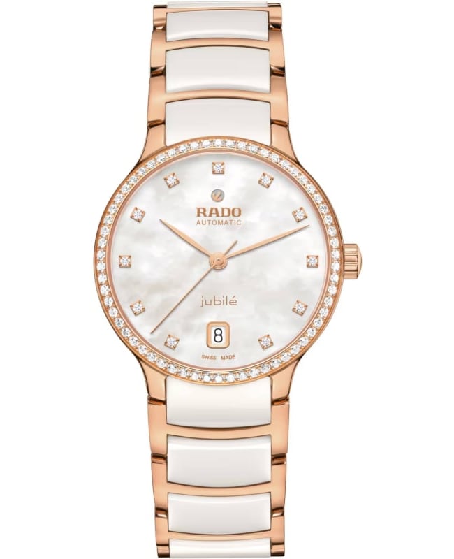Rado Centrix Automatic Diamonds Mother of Pearl Dial Two-Tone Ceramic & Stainless Steel Women's Watch R30230902
