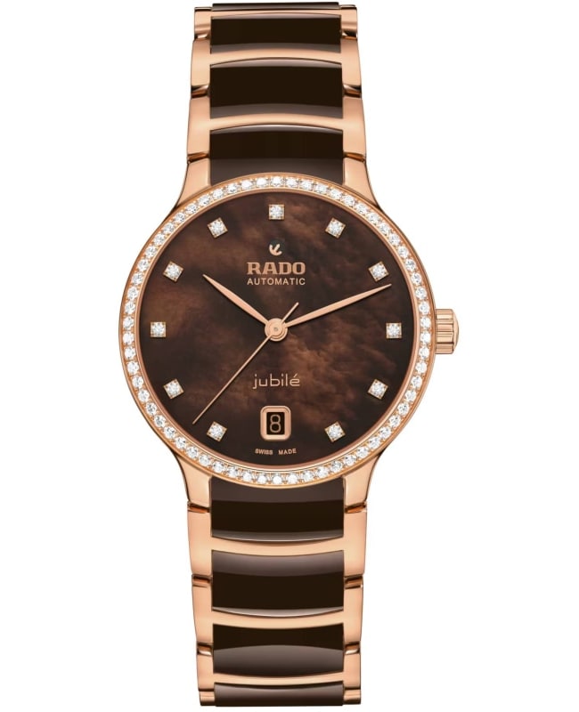 Rado Centrix Automatic Diamonds Mother of Pearl Dial Two-Tone Ceramic & Stainless Steel Women's Watch R30230922