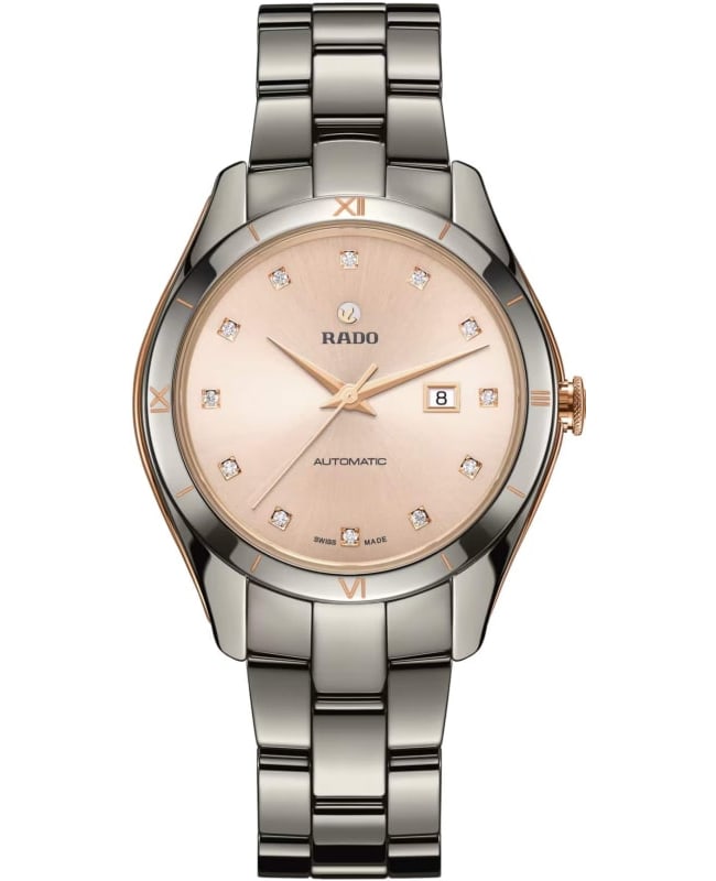 Rado Hyperchrome Diamonds Automatic Pink Dial Ceramic & Titanium Women's Watch R32043712 R32043712