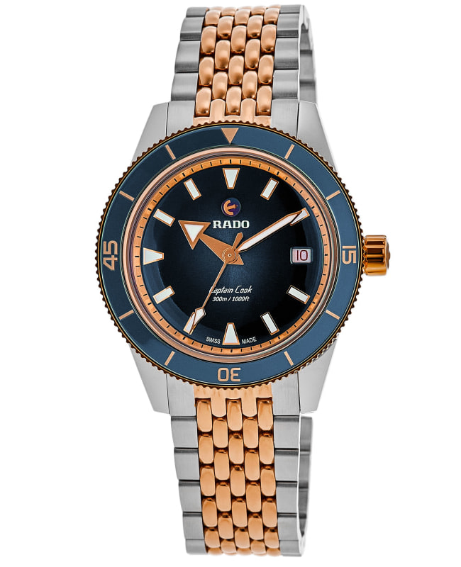 Rado Captain Cook Automatic 39mm Blue Dial Two-Tone Stainless Steel Men's Watch R32224203 R32224203