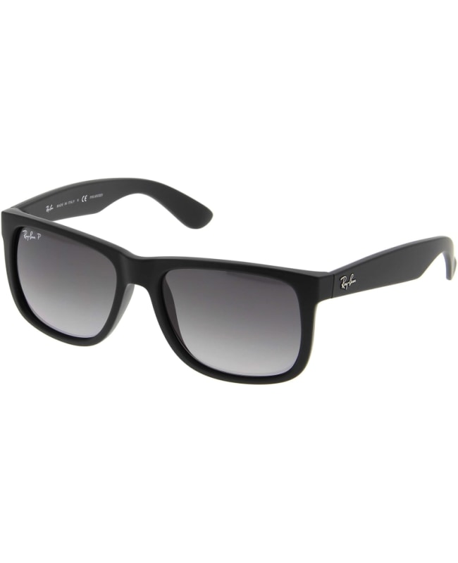 Ray-Ban Justin Classic Sunglasses RB4165 622/T3 - Matte Black Frame - Polarized Grey Gradient Lenses - Size 55-16