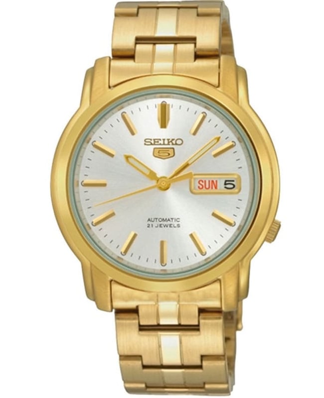 Seiko 5 Automatic Silver Dial Gold tone Steel Men's Watch
