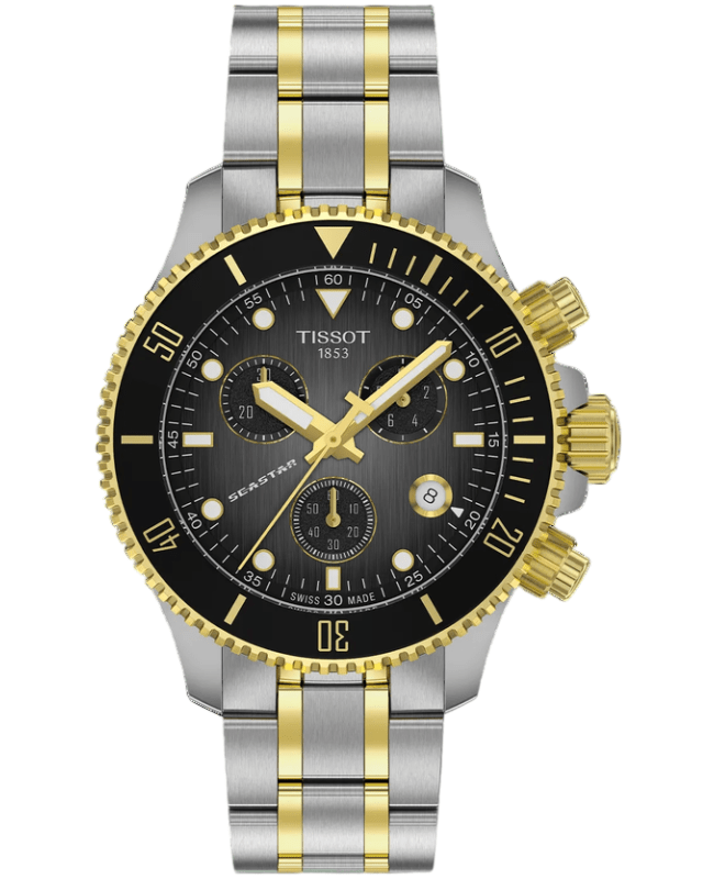 Tissot Seastar 1000 Chronograph 38mm Grey Dial Two-Tone Stainless Steel Men's Watch T120.217.22.061.00