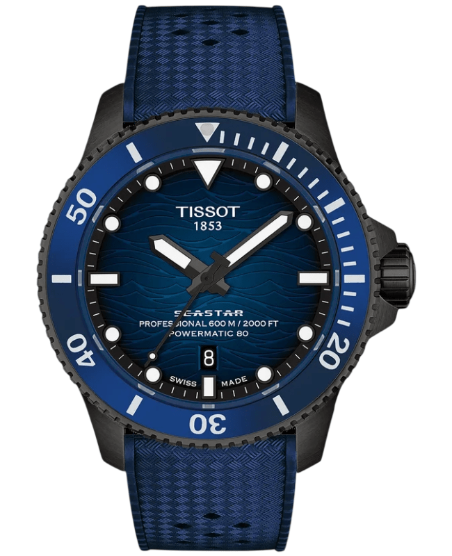 Tissot Seastar 2000 Professional 44mm Blue Dial Nitrile Rubber Strap Men's Watch T120.907.37.041.00