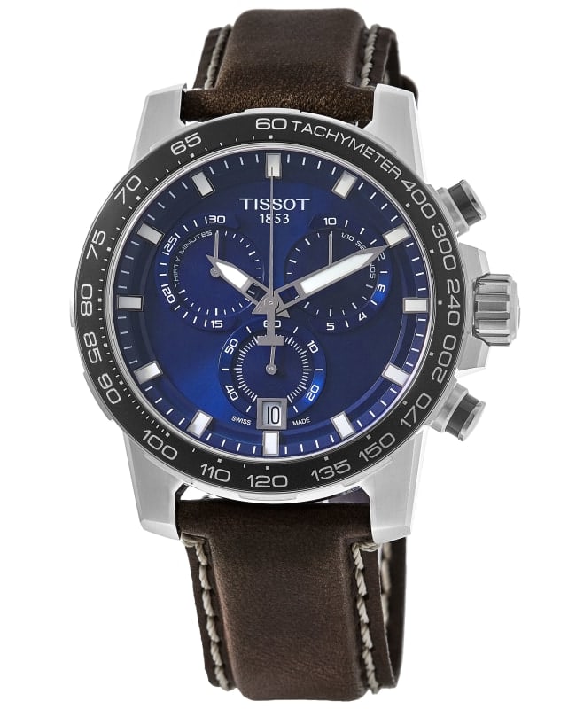 Tissot Supersport Chrono Blue Dial Leather Strap Men's Watch T125.617.16.041.00