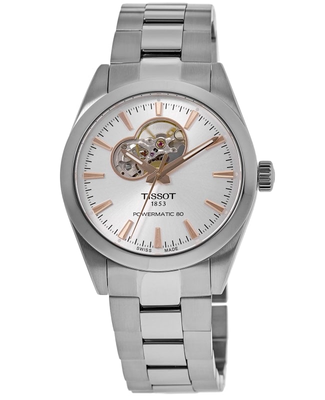 Tissot Gentleman Open Heart Silver Dial Stainless Steel Men's Watch T127.407.11.031.01