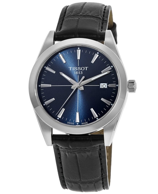 Tissot Gentleman Blue Dial Leather Strap Men's Watch T127.410.16.041.01