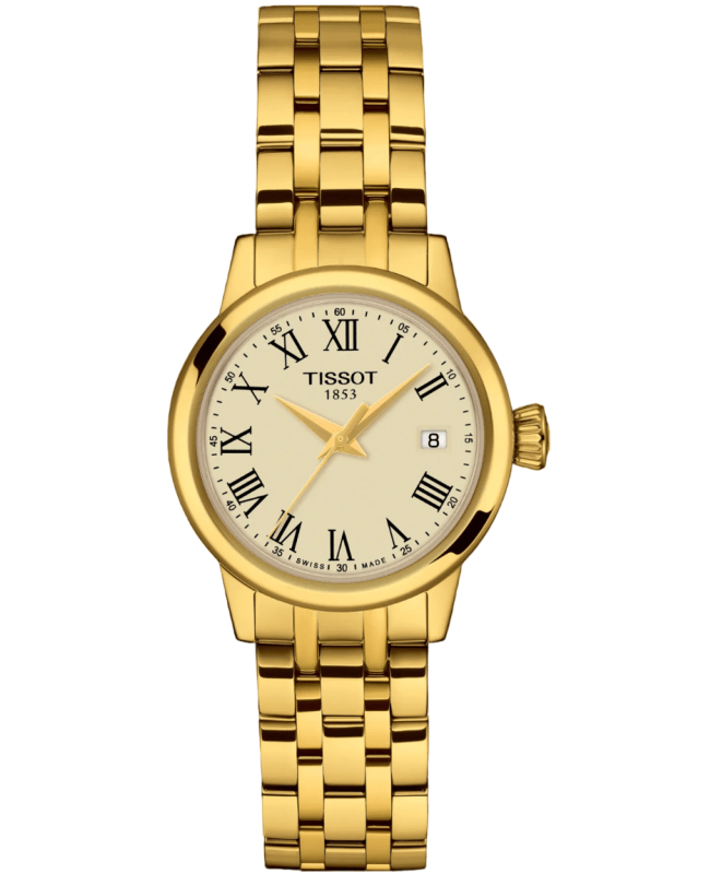 Tissot Classic Dream Ivory Dial Yellow Gold PVD Steel Women's Watch T129.210.33.263.00