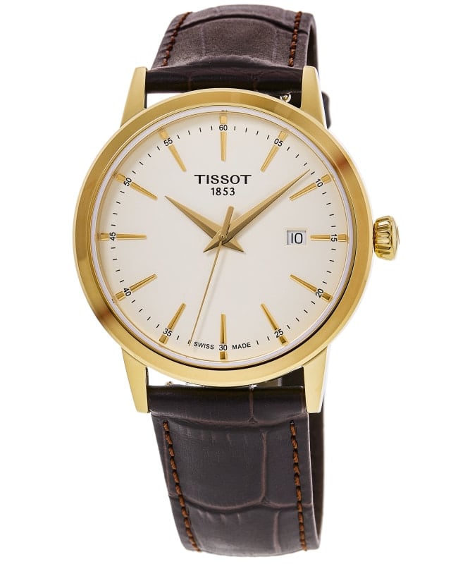 Tissot Classic Dream Ivory Dial Leather Strap Men's Watch T129.410.36.261.00