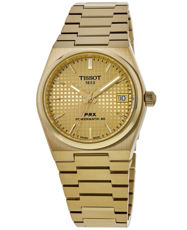 Tissot PRX Powermatic 80 Champagne Dial Gold PVD Steel Women's Watch ...