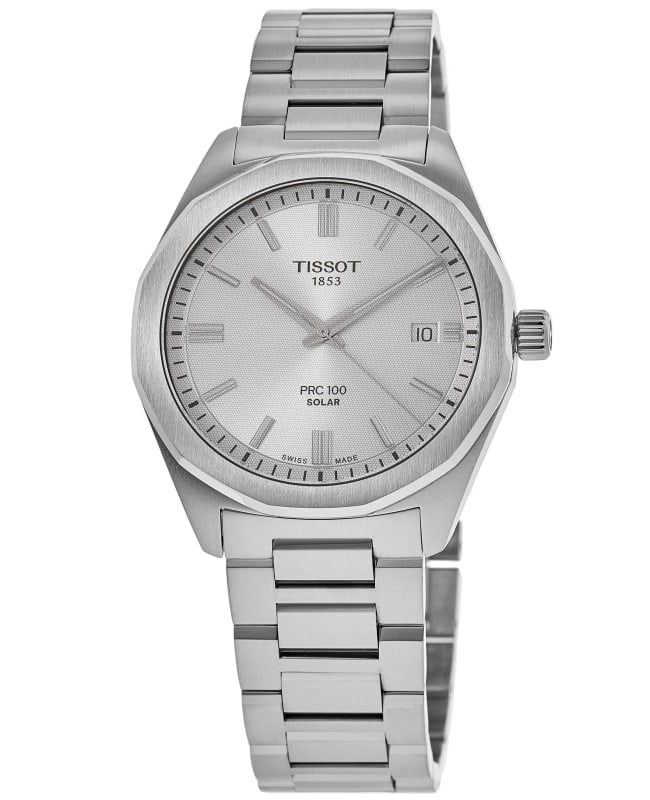 Tissot PRC100 Solar Silver Dial Stainless Steel Men's Watch T151.422.11.031.00