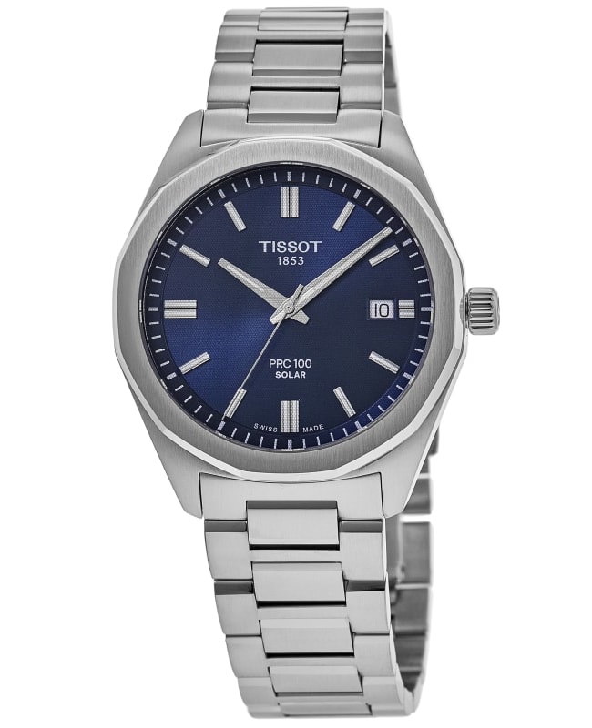 Tissot PRC100 Solar Blue Dial Stainless Steel Men's Watch T151.422.11.041.00