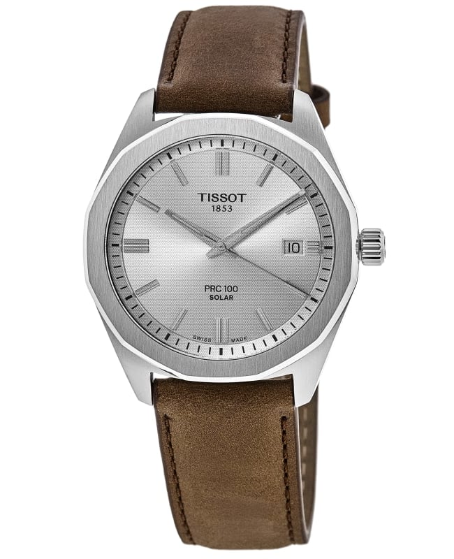 Tissot PRC100 Silver Dial Leather Strap Men's Watch T151.422.16.031.00