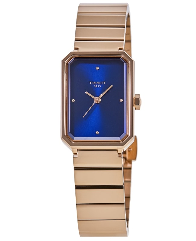 Tissot SRV 30mm Blue Diamond Dial Rose Gold PVD Steel Women's Watch T160.110.33.046.00