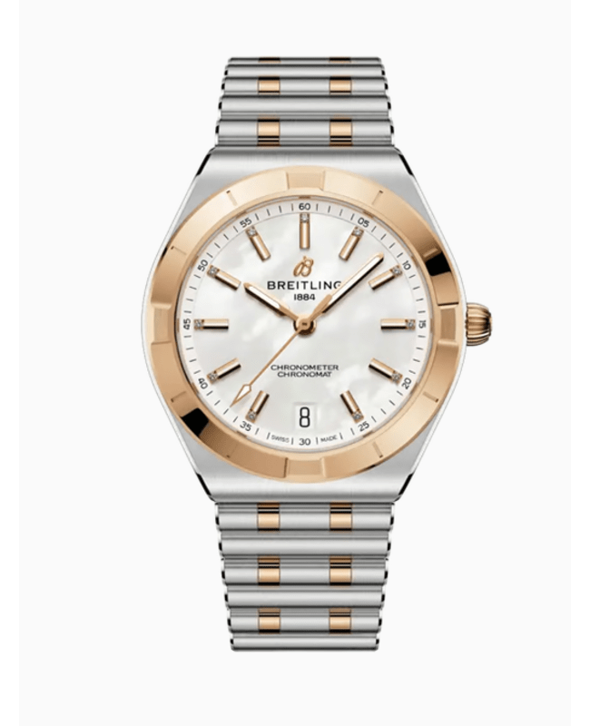 Breitling Chronomat Automatic 36 MOP Dial Two-Tone 18K Rose Gold & Stainless Steel Women's Watch U10320101A1U1 U10320101A1U1