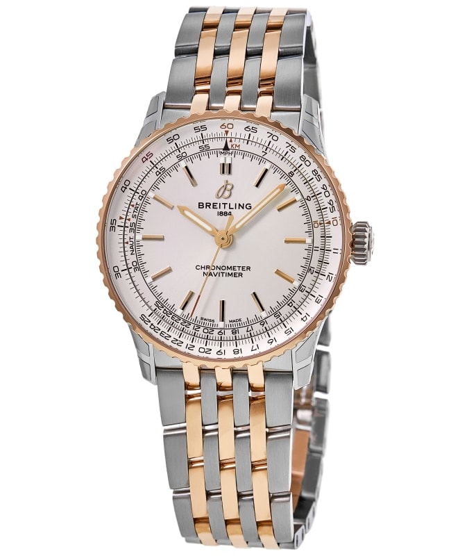 Breitling Navitimer Automatic 41 Beige Dial 18K Rose Gold and Steel Men's Watch U17329F41G1U1