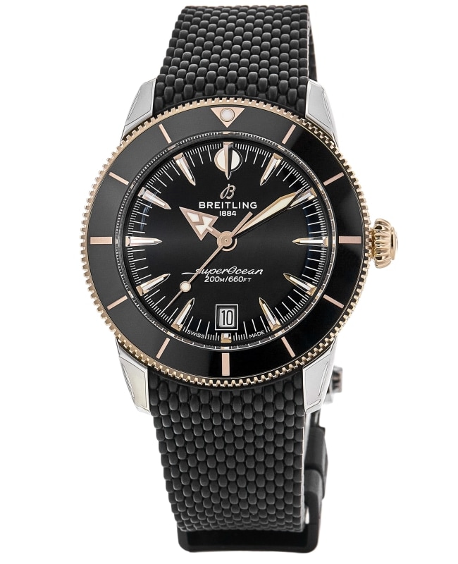 Breitling Superocean Heritage B31 Automatic 42 Black Dial 18k Rose Gold & Steel Rubber Strap Men's Watch UB3111241B1S1