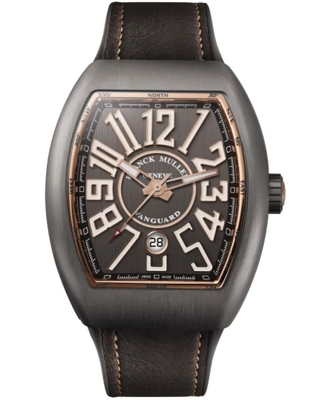 Franck Muller Vanguard Classical Brown Dial Leather Strap Men's Watch V 41 SC DT BR (5N) TT
