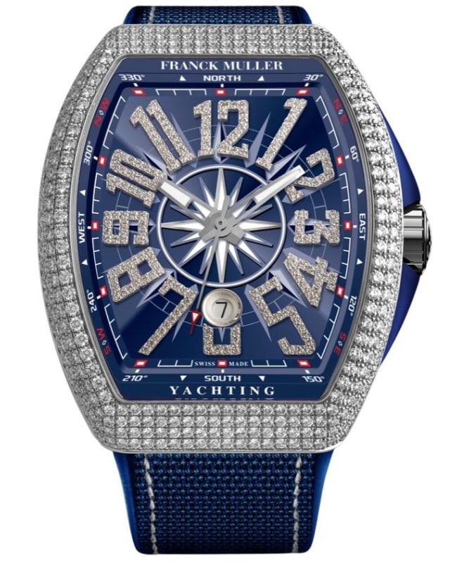 Franck Muller Vanguard Yachting Blue Dial Diamond Fabric Franck Muller Vanguard Yachting Blue Dial Diamond Fabric