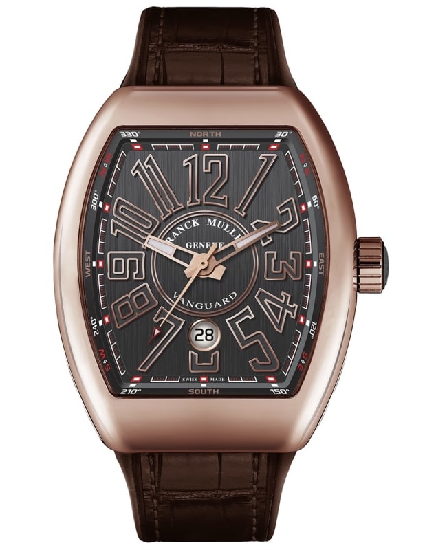 Franck Muller Vanguard Black Dial Leather Strap Men's Watch V 45 SC 5N V 45 SC 5N