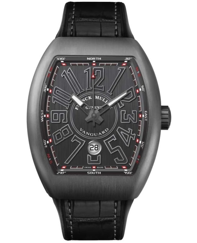 Franck Muller Vanguard Classical Grey Dial Leather Strap Men's Watch V45SCBRTTB