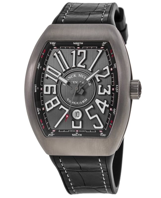 Franck Muller Vanguard Grey Dial Leather Strap Men's Watch V 45 SC BR TT GR