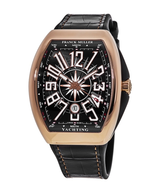 Franck Muller Vanguard Yachting 18kt Rose Gold Black Dial Men's Watch V 45 SC DT YACHTING 5N (NR)