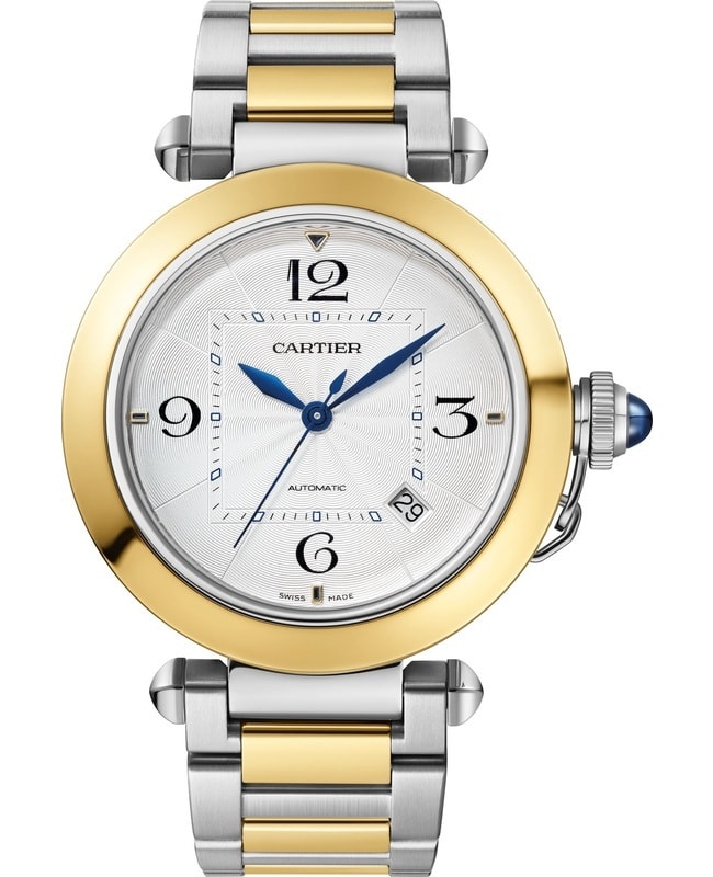 Cartier Pasha De Cartier Silver Dial Yellow Gold and Steel Men's Watch W2PA0009