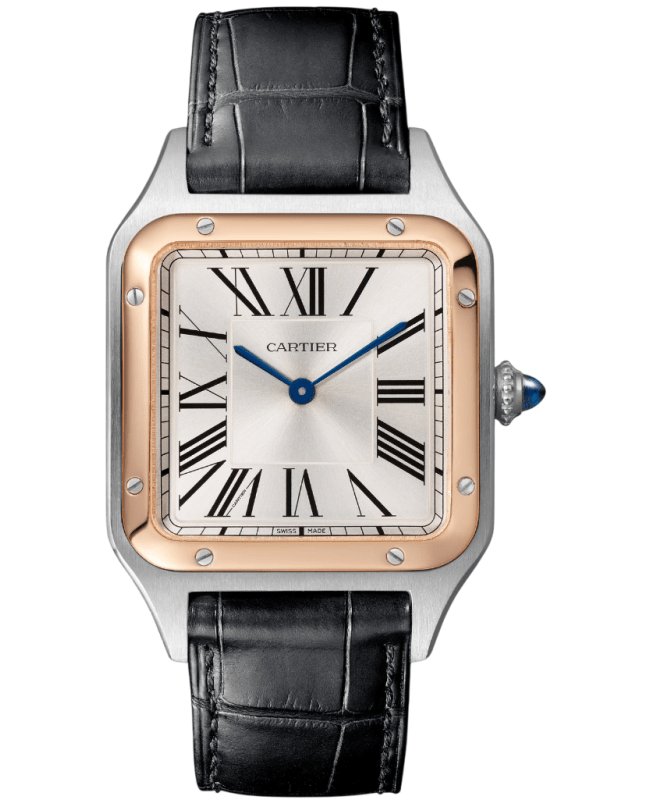 Cartier Santos Dumont Silver Dial Leather Strap Men's Watch W2SA0037