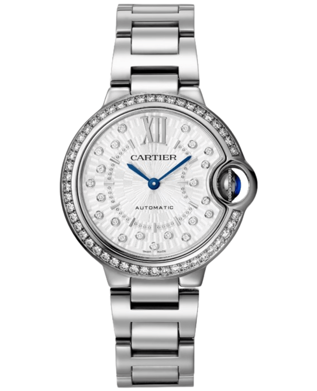 Cartier Ballon Bleu de Cartier Automatic Silver Dial Diamond Bezel Steel Womens Watch W4BB0035 W4BB0035