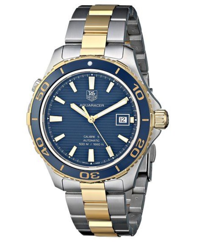 Tag Heuer Aquaracer 500M Automatic Blue Dial Yellow Gold Plated