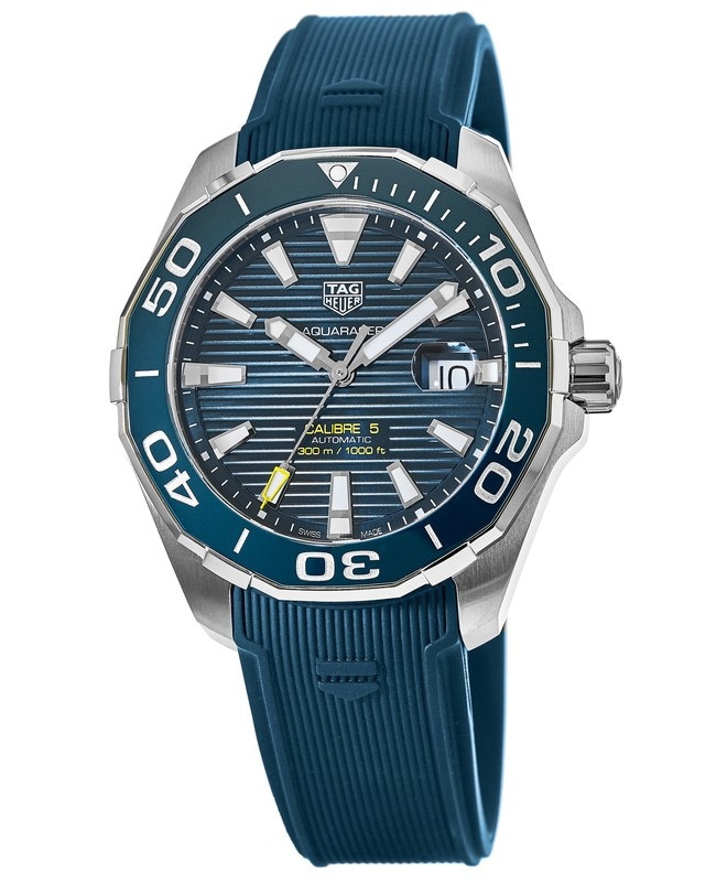 Tag Heuer Aquaracer 300M Automatic Blue Dial Ceramic Bezel Blue Rubber Strap Mens Watch WAY201BFT6150 WAY201BFT6150 2885$
