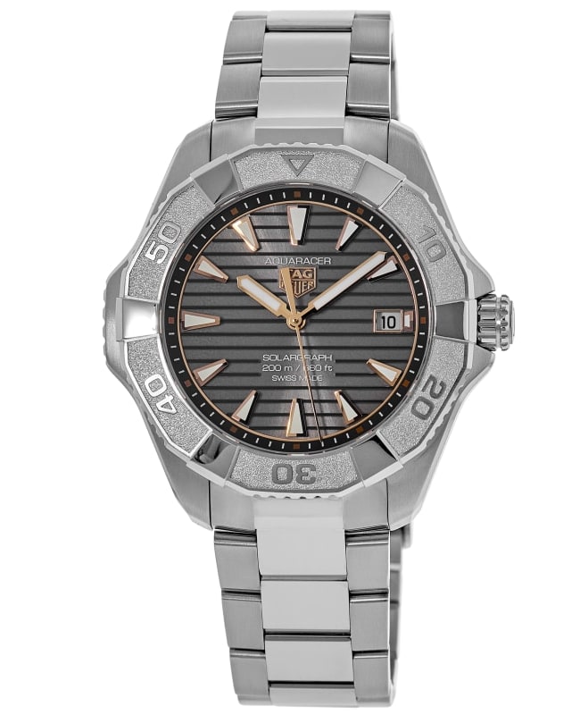 Tag Heuer Aquaracer Professional 200 Solargraph Grey Dial Titanium Men's Watch WBP1190.BZ0003