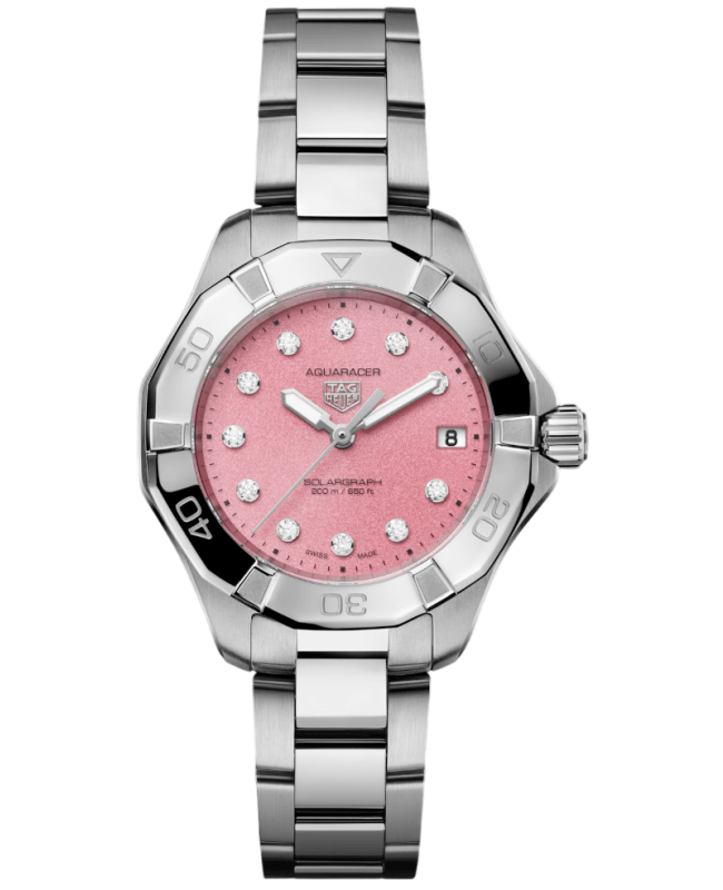 Tag Heuer Aquaracer Professional 200 Solargraph Pink Dial Stainless Steel Women's Watch WBP1318.BA0005