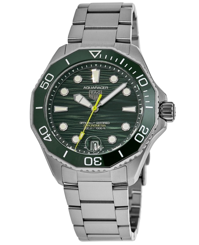Tag Heuer Aquaracer Professional 300 Date Automatic Green Dial Steel Men's Watch WBP5116.BA0013