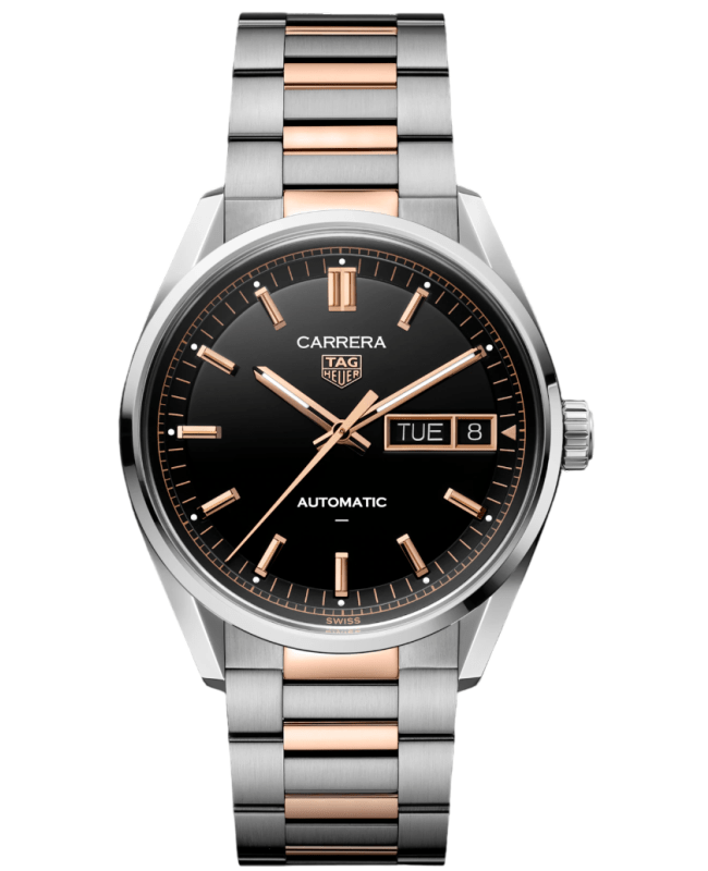 Tag Heuer Carrera Day-Date Automatic Black Dial Two-Tone Steel & 18K Gold Men's Watch WDA2111.BD0001