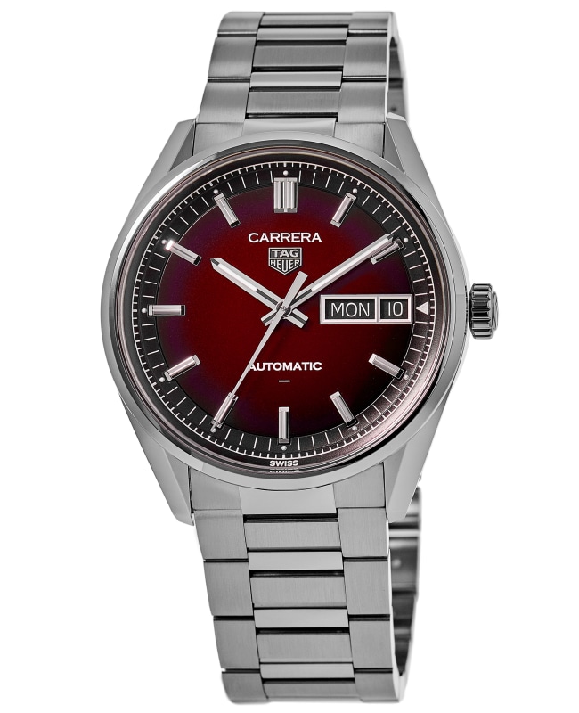 Tag Heuer Carrera Day-Date Automatic Red Dial Stainless Steel Men's Watch WDA2113.BA0043
