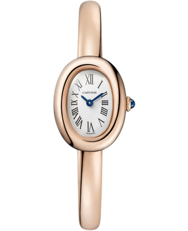 Cartier Baignoire Mini Silver Dial 18k Rose Gold Women's Watch WGBA0048