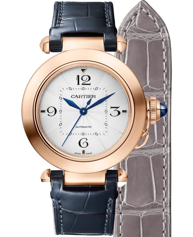 Cartier Pasha Silver Dial Leather Strap Women's Watch WGPA0014