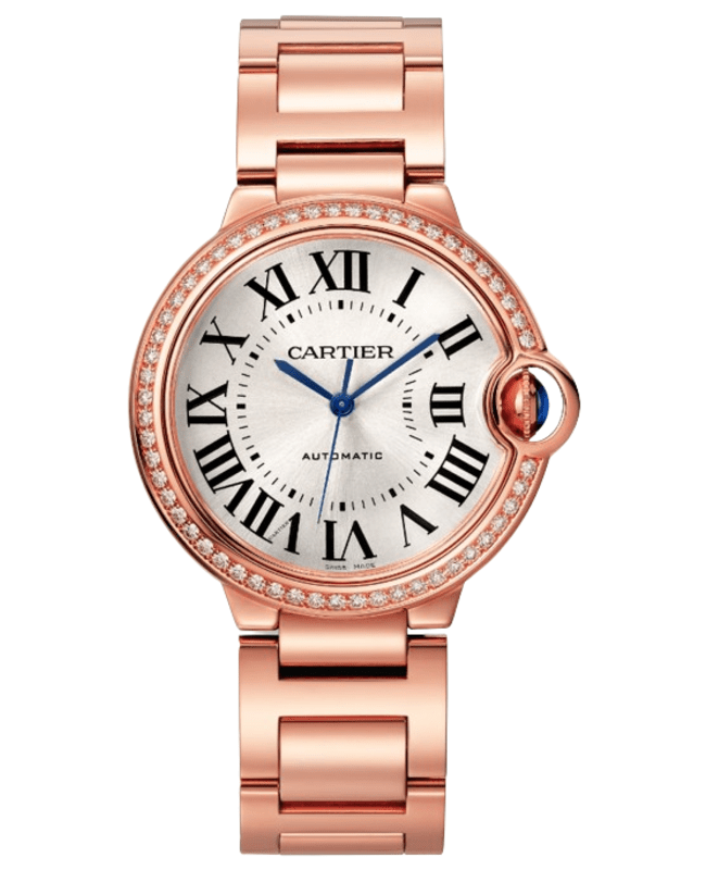 Cartier Ballon Bleu de Cartier Medium Automatic Silver Dial Diamond Bezel 18K Rose Gold Womens Watch WJBB0064 WJBB0064 Cartier Ballon Bleu de Cartier Medium Automatic Silver Dial Diamond Bezel 18K Rose Gold Womens Watch WJBB0064 WJBB0064