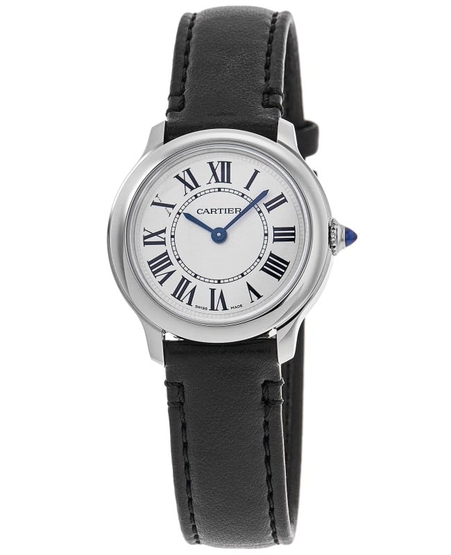Cartier Ronde Must De Cartier Silver Dial Leather Strap Women's Watch WSRN0030