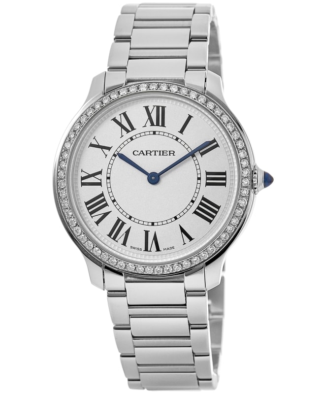 Cartier Ronde Must De Cartier 36mm Custom Diamond Bezel Steel 