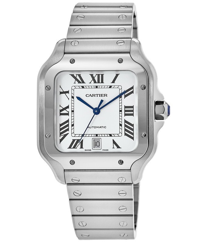 Cartier Santos De Cartier Silver Dial Stainless Steel Men's Watch WSSA0018