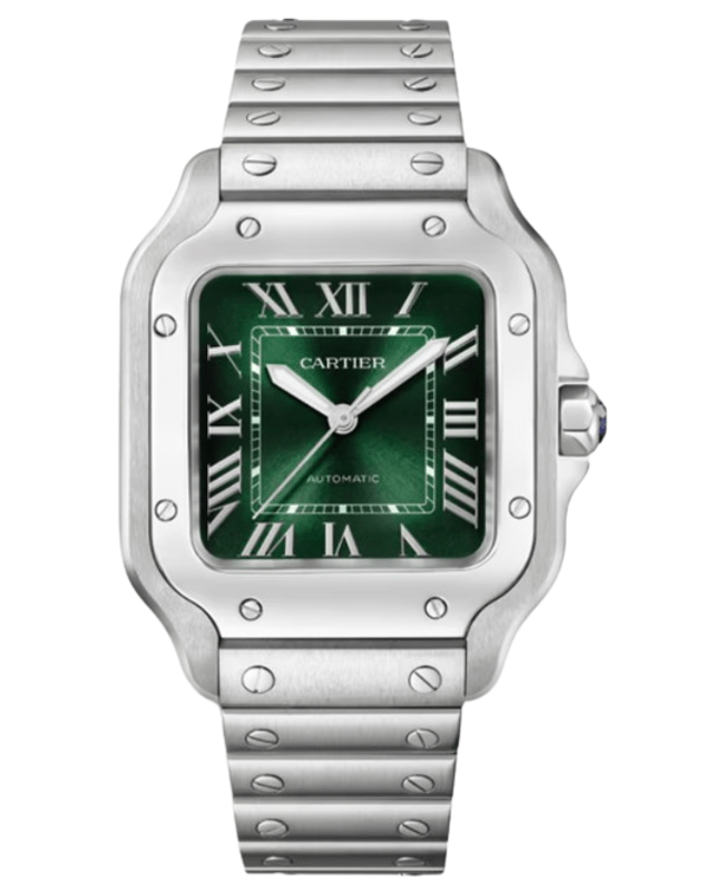 Cartier Santos De Cartier Medium Automatic Green Dial Steel Women's Watch WSSA0061