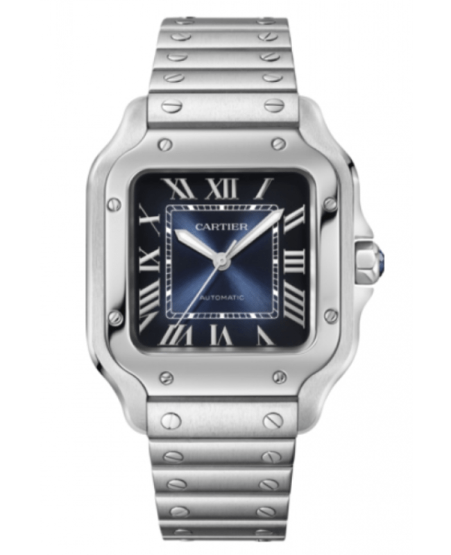 Cartier Santos De Cartier Automatic Medium Blue Dial Steel Women's Watch WSSA0063