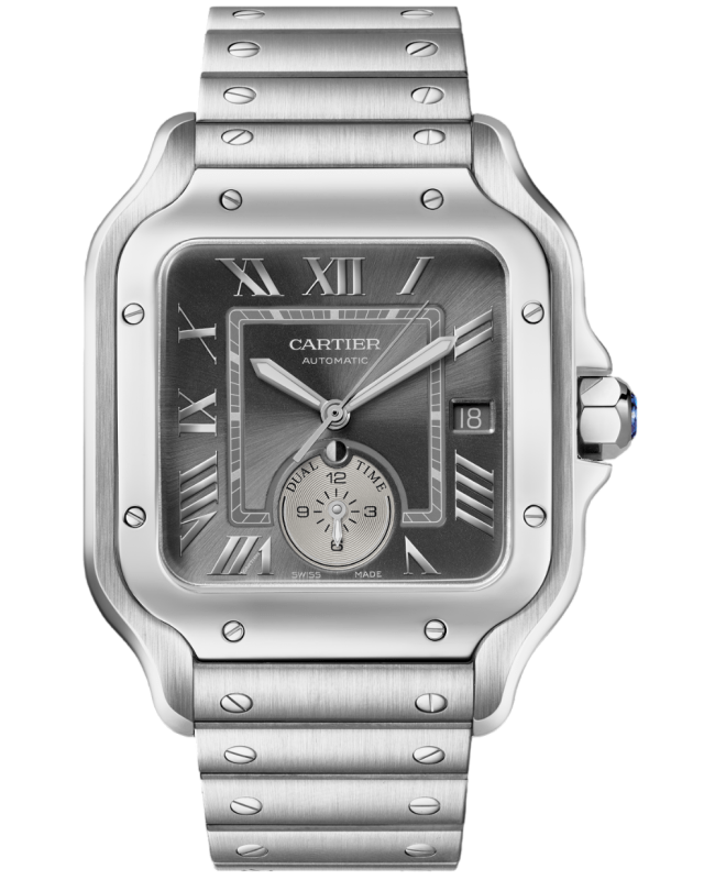 Cartier Santos De Cartier Automatic Grey Dial Stainless Steel Men's Watch WSSA0076