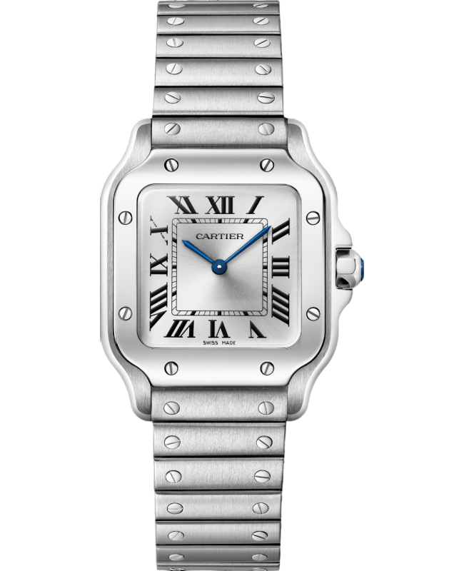 Cartier Santos De Cartier Silver Dial Stainless Steel Women's Watch WSSA0082