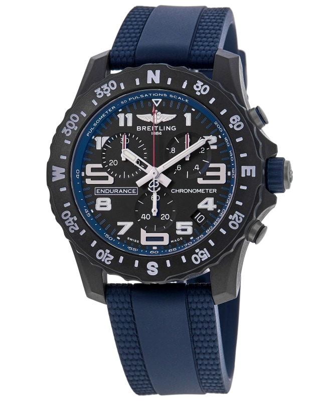 Breitling Endurance Pro 44 Chronograph Black Dial Breitlight Rubber Strap Men's Watch X82310D51B1S2