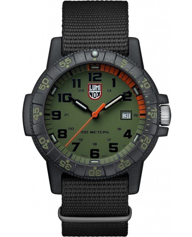 Luminox Sea Series Sea Turtle Leatherback Green Dial Nato Strap Men's Watch XS.0337